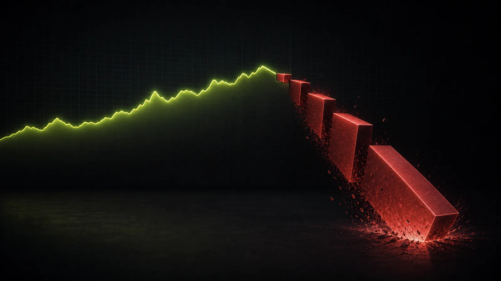 A red loss is chased by ever larger red blocks